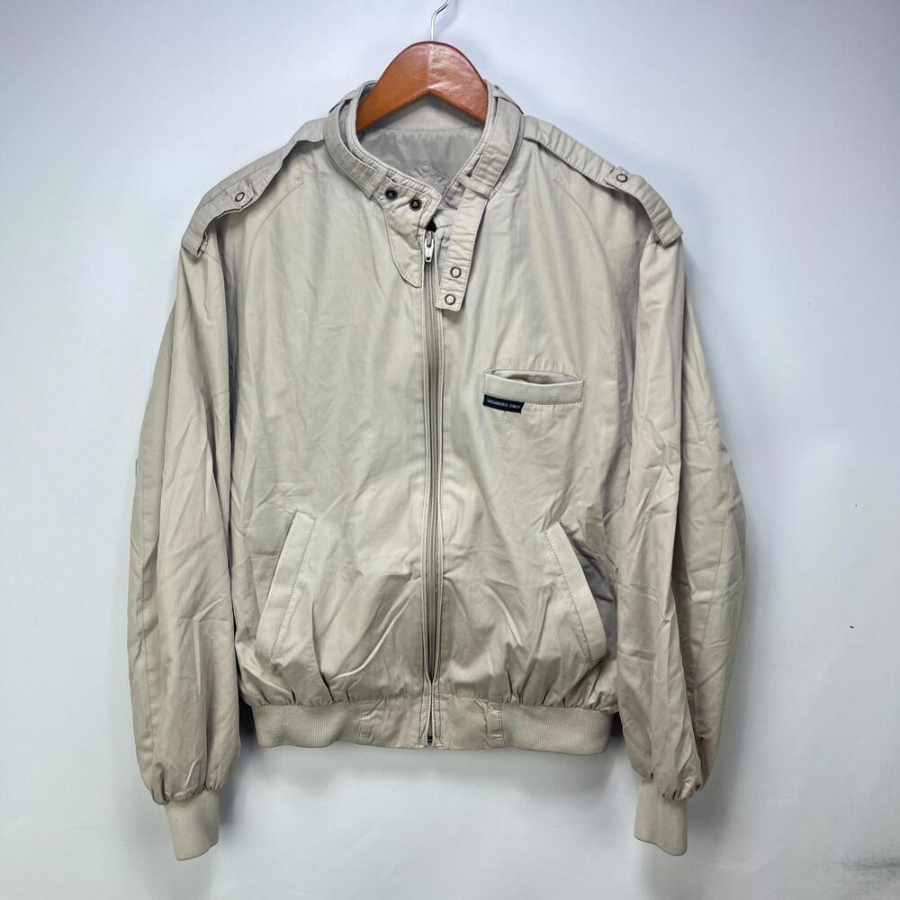 Vintage 90s Members Only Zip Up Jacket Size 40 Medium